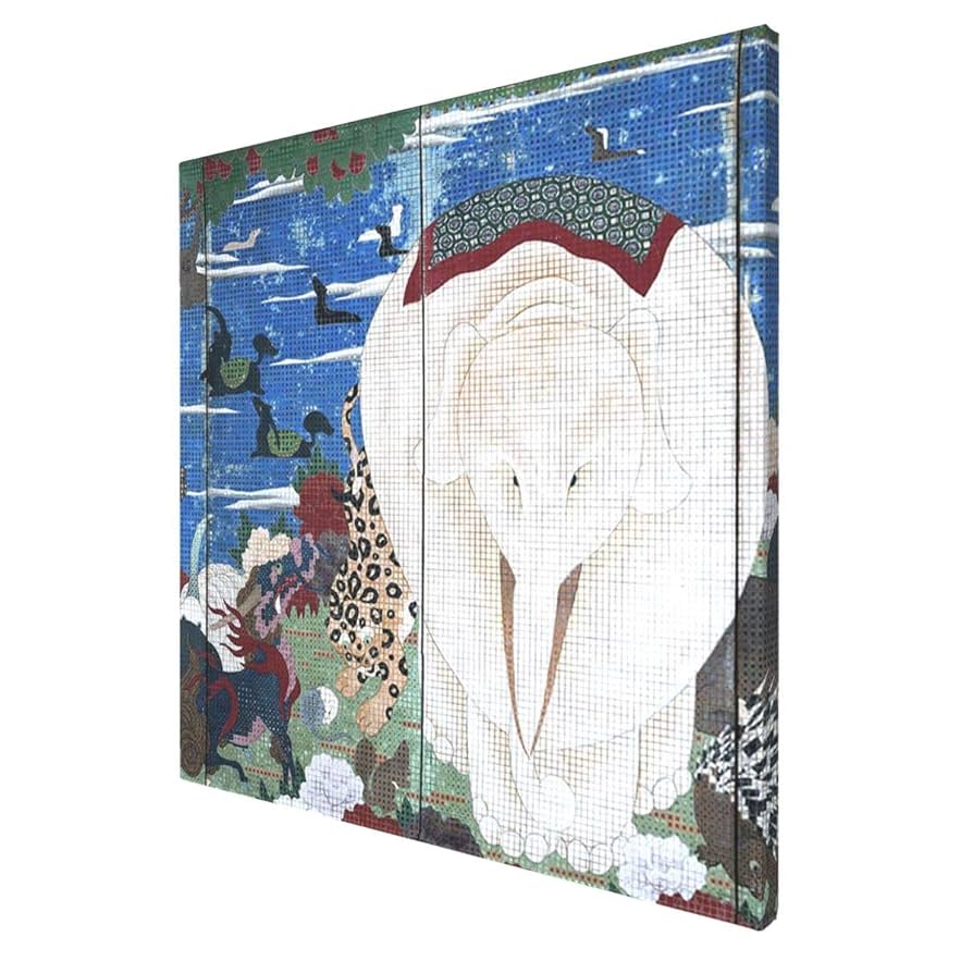 屏風画　絵画　アート Amazon｜絵画 フレーム装飾画 伊藤若冲 樹花鳥獣図屏風 1